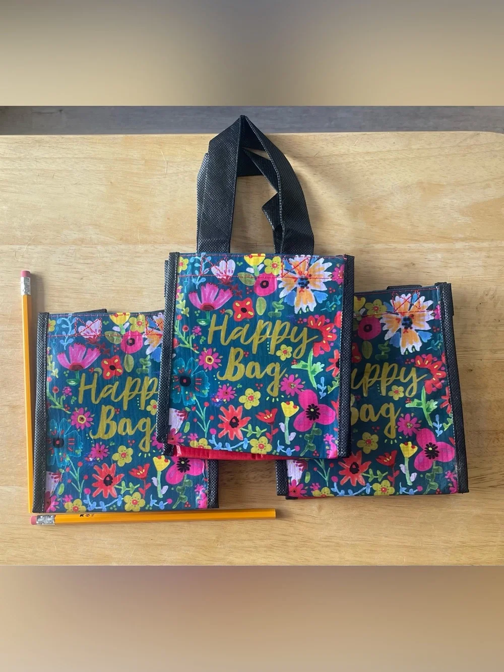 Happy Bag Floral Reusable Party Gift Bags - Navy Multicolor Natural Life